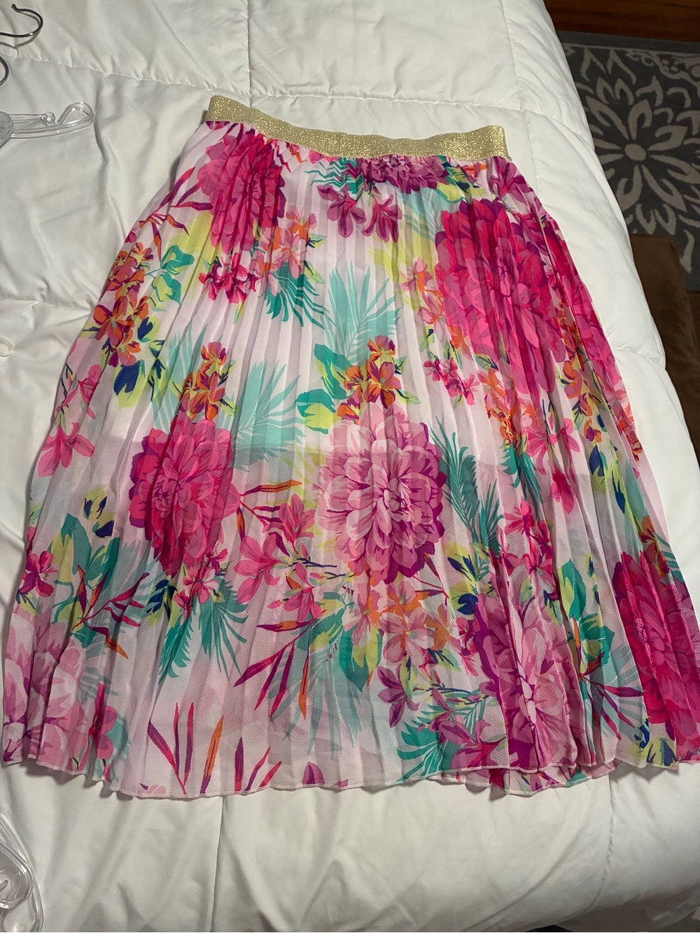 Y2K Candies Floral Pleated Midi Skirt